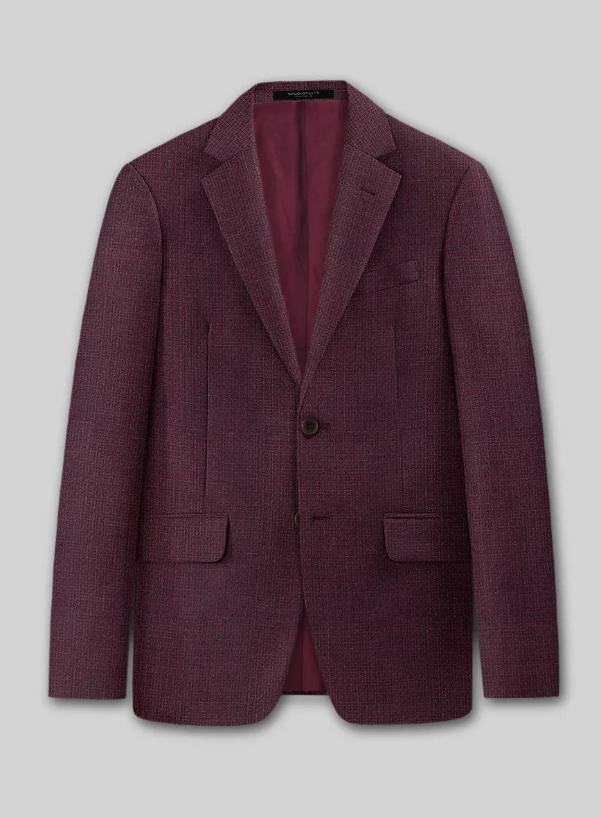 Napolean Basket Weave Wine Wool Jacket