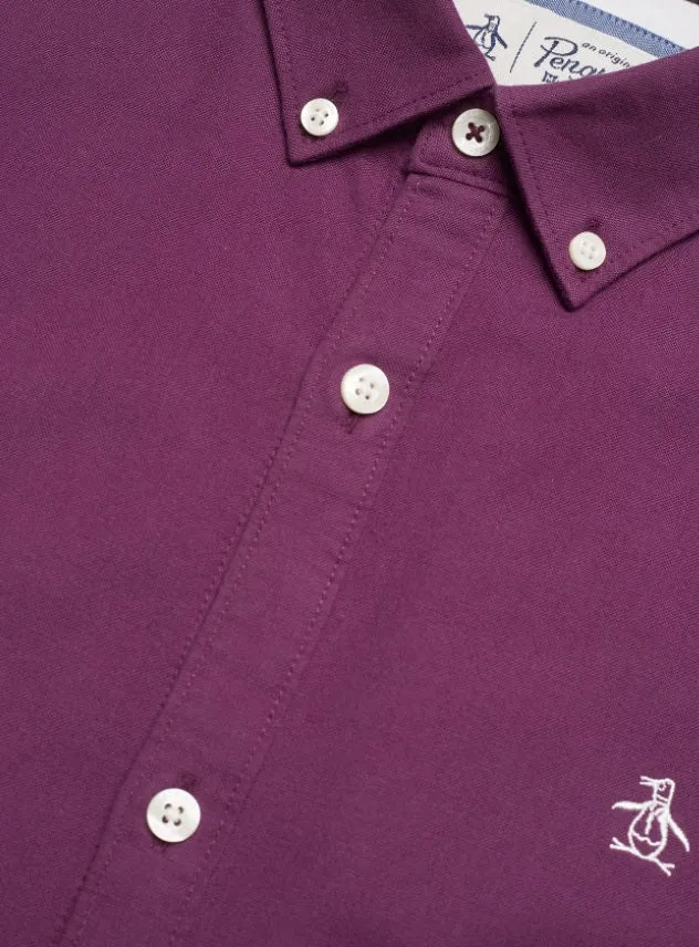Original Penguin Slim Fit Oxford Shirt - Italian Plum