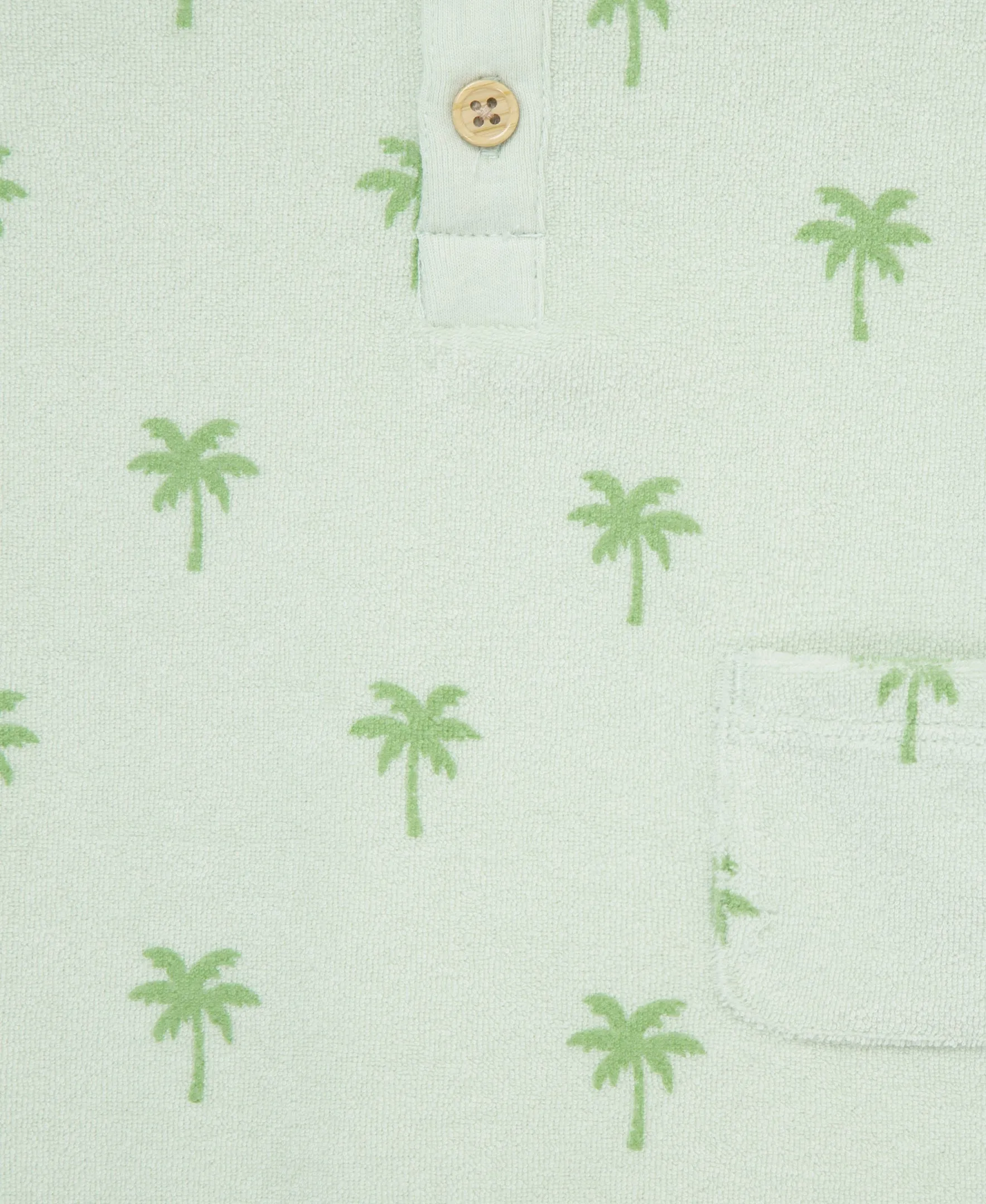 Palm Tree Terry Romper & Hat Set
