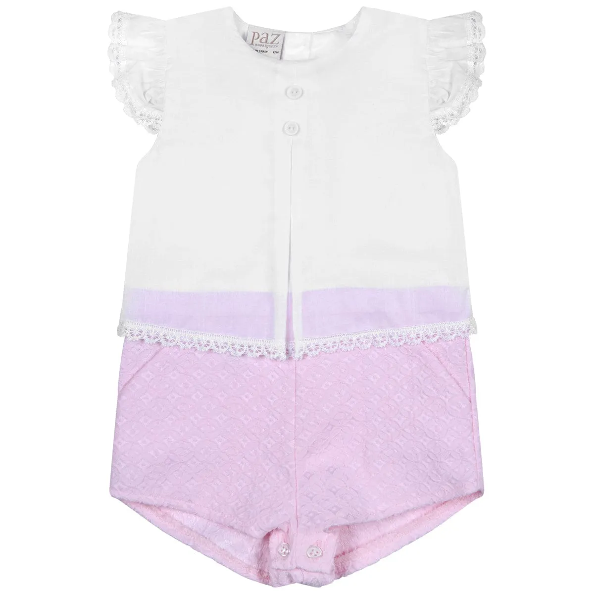 Paz Rodriguez Baby Girls Romper - White & Cotton Romper