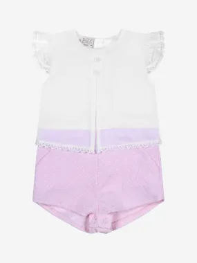 Paz Rodriguez Baby Girls Romper - White & Cotton Romper