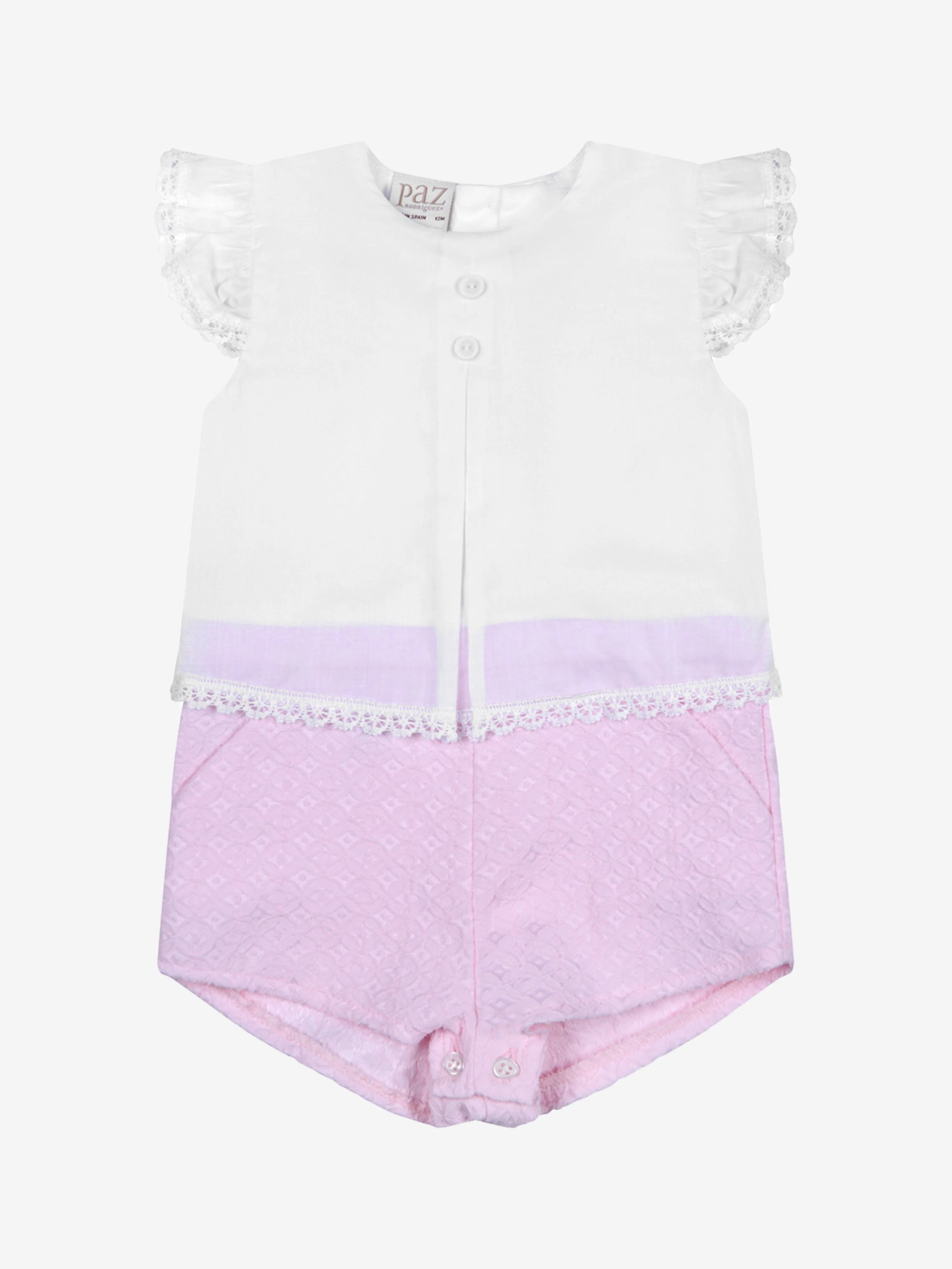 Paz Rodriguez Baby Girls Romper - White & Cotton Romper