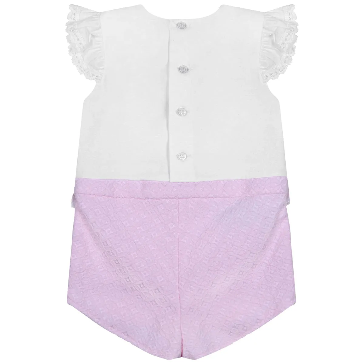 Paz Rodriguez Baby Girls Romper - White & Cotton Romper