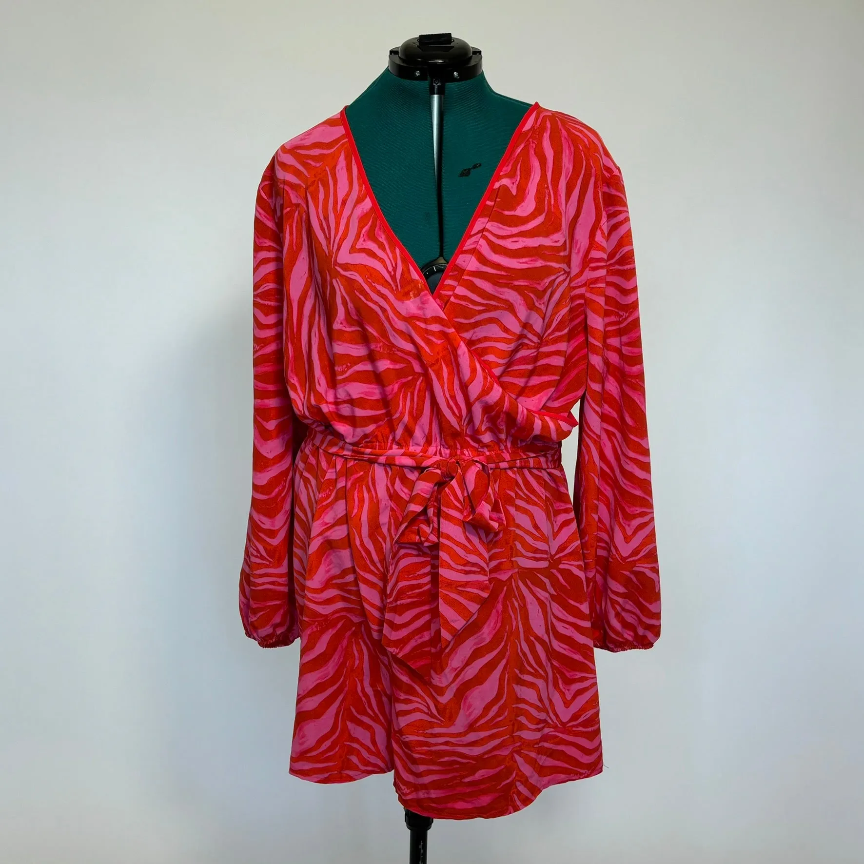 Pink and Orange Zebra Print Romper