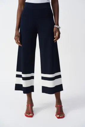 Placement Stripe Knit Culotte | Midnight Blue/Vanilla