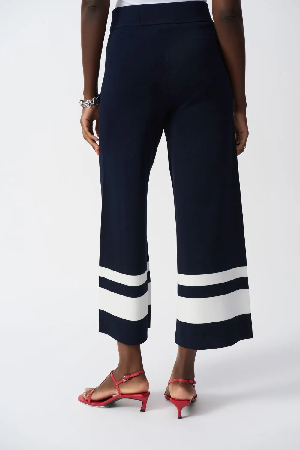 Placement Stripe Knit Culotte | Midnight Blue/Vanilla
