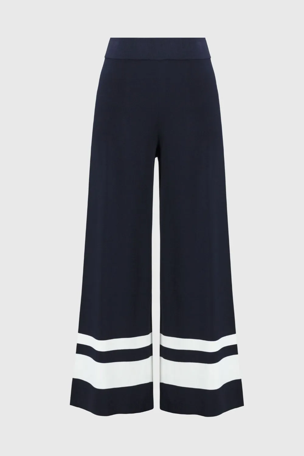 Placement Stripe Knit Culotte | Midnight Blue/Vanilla