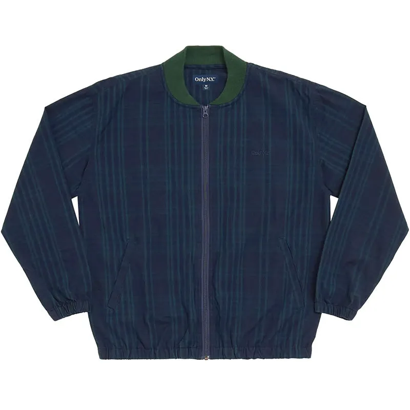 Plaid Bomber Jacket Navy