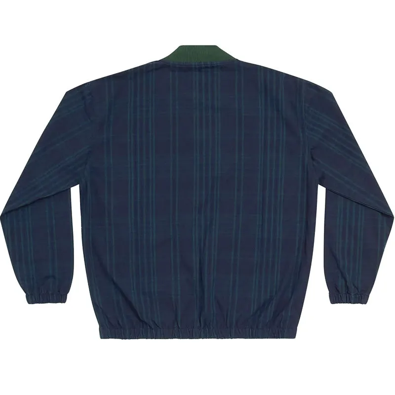 Plaid Bomber Jacket Navy