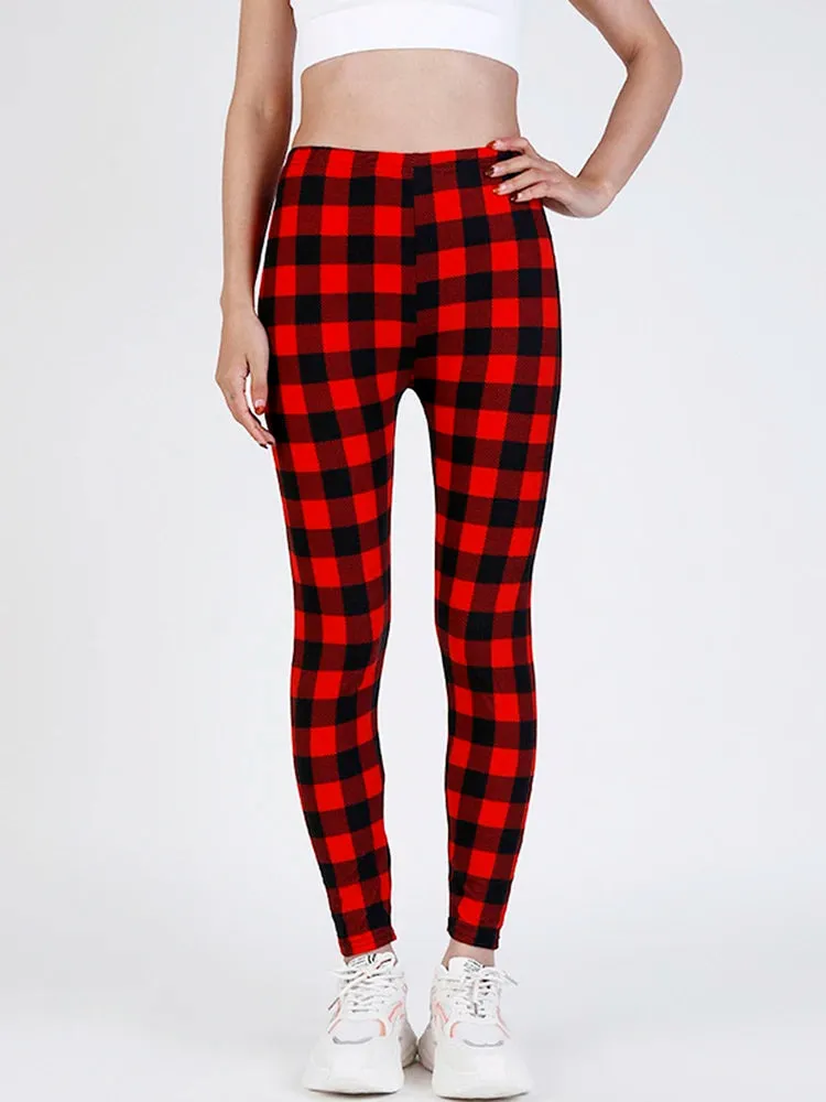 Plaid High Waist Leggings