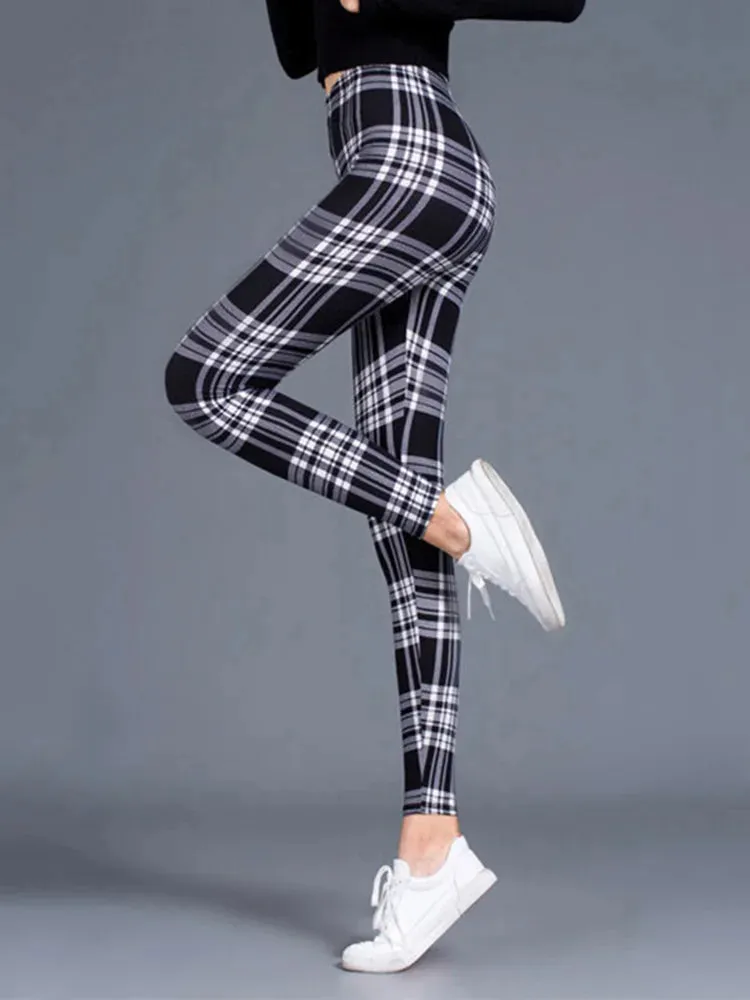 Plaid High Waist Leggings