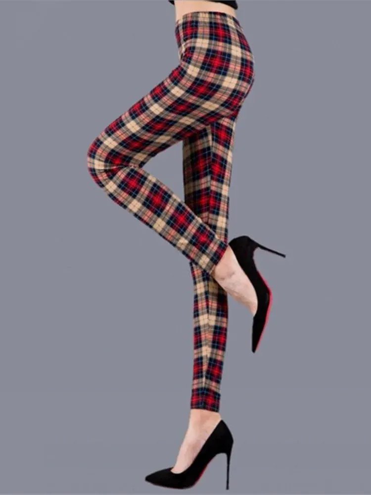 Plaid High Waist Leggings