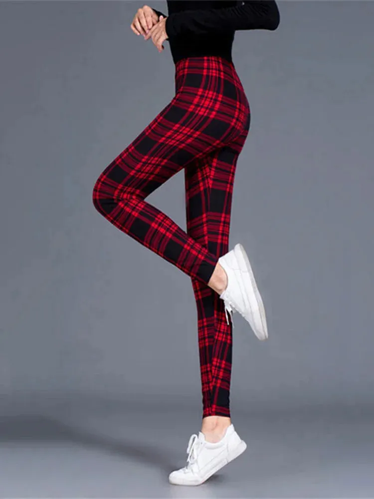 Plaid High Waist Leggings