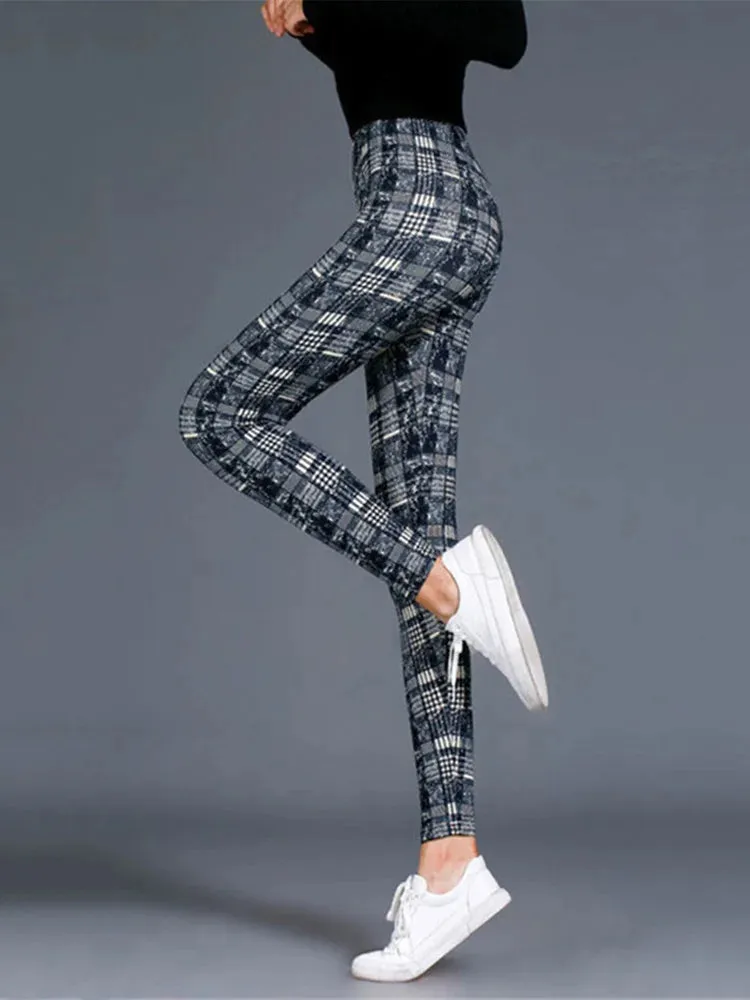 Plaid High Waist Leggings