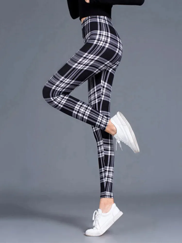 Plaid High Waist Leggings