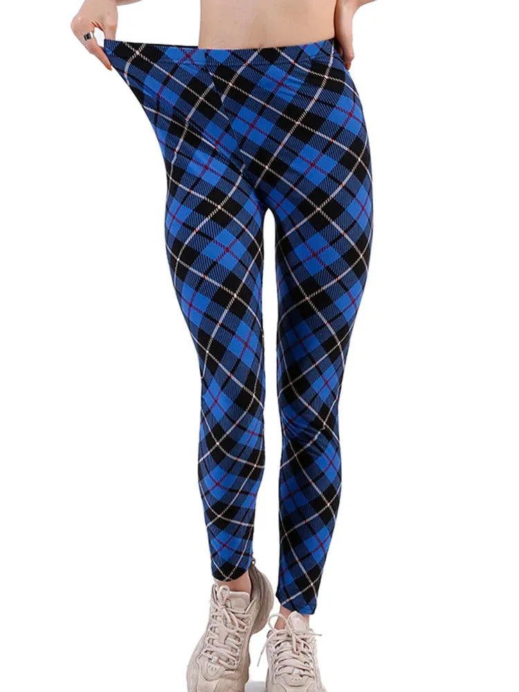 Plaid High Waist Leggings