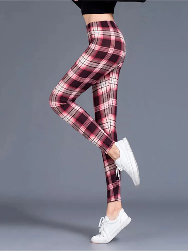 Plaid High Waist Leggings
