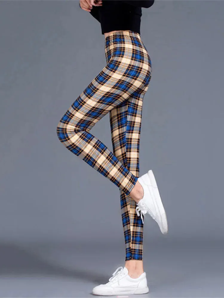 Plaid High Waist Leggings