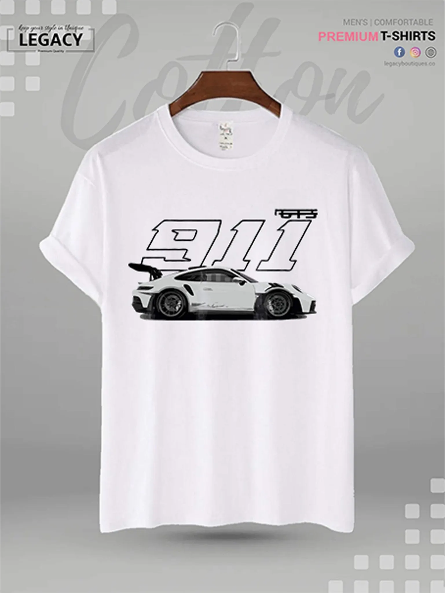 Porsche 911 GT3 RS Printed Men's Premium Quality T-Shirt In Lowest Price Only In BD