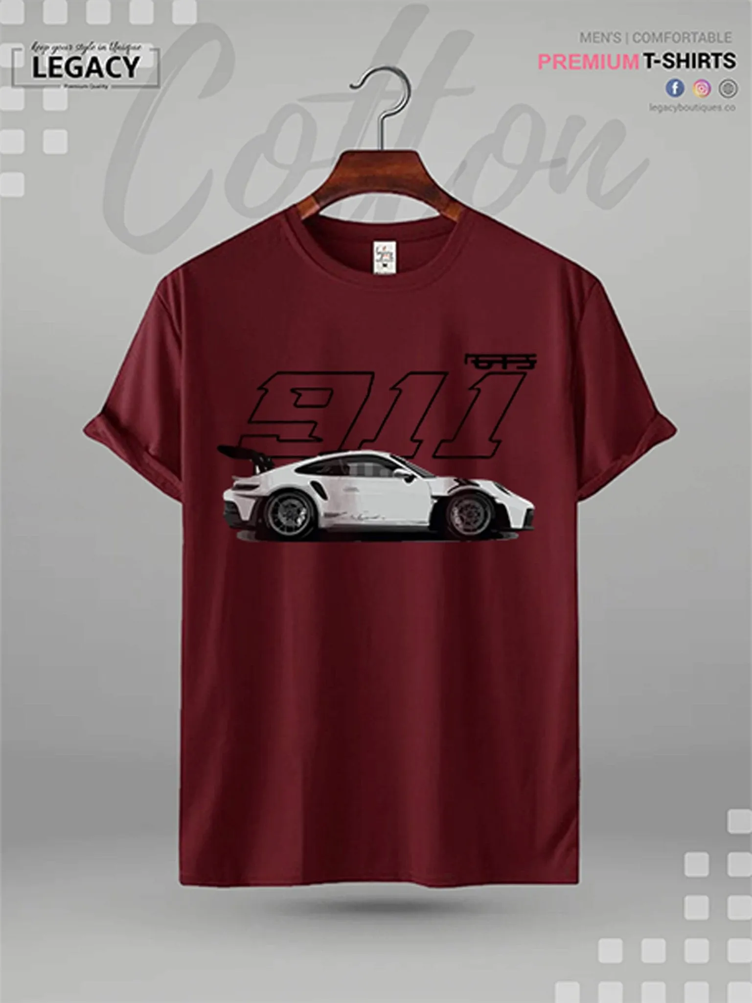 Porsche 911 GT3 RS Printed Men's Premium Quality T-Shirt In Lowest Price Only In BD