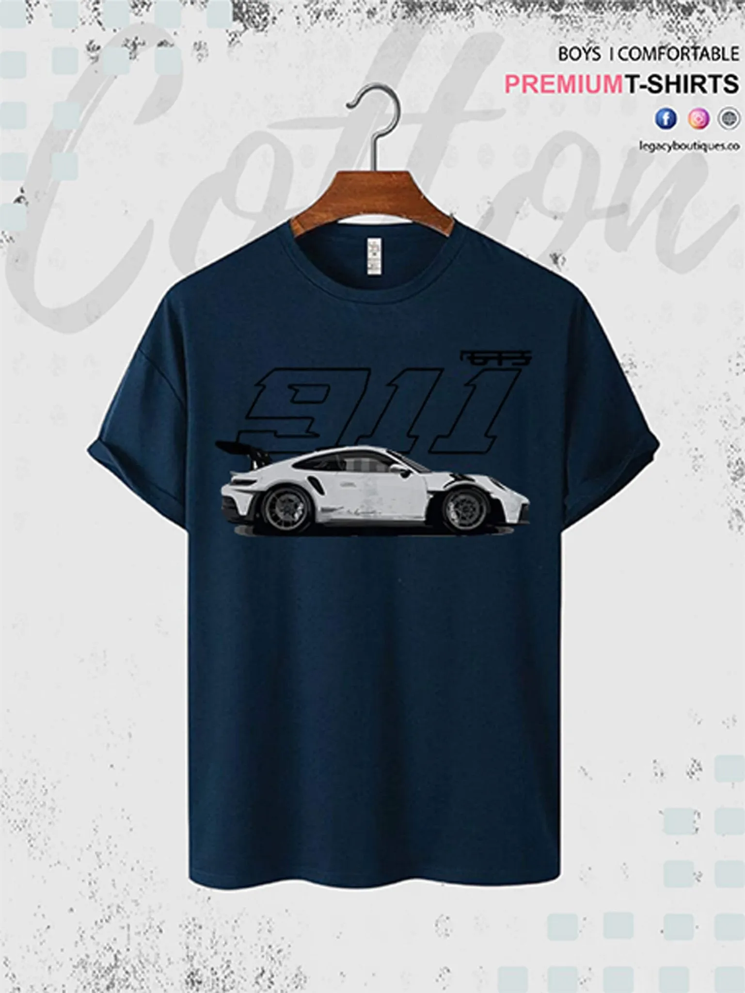 Porsche 911 GT3 RS Printed Men's Premium Quality T-Shirt In Lowest Price Only In BD