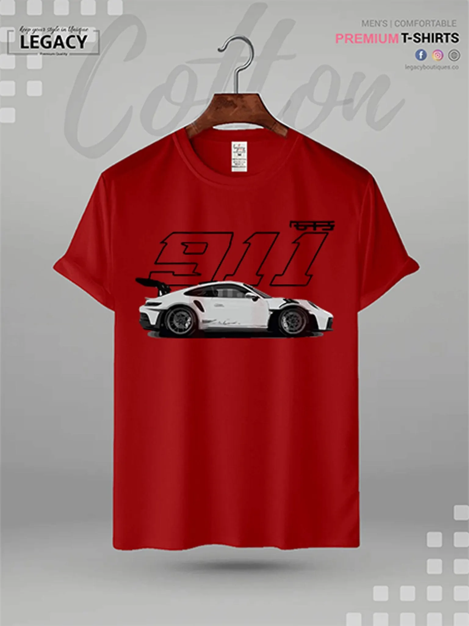 Porsche 911 GT3 RS Printed Men's Premium Quality T-Shirt In Lowest Price Only In BD