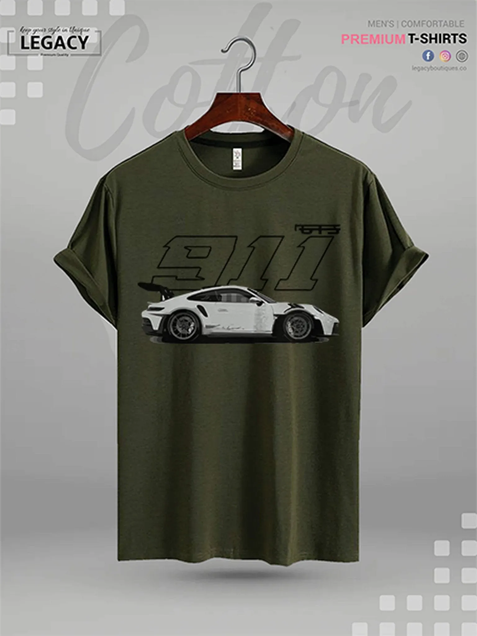 Porsche 911 GT3 RS Printed Men's Premium Quality T-Shirt In Lowest Price Only In BD