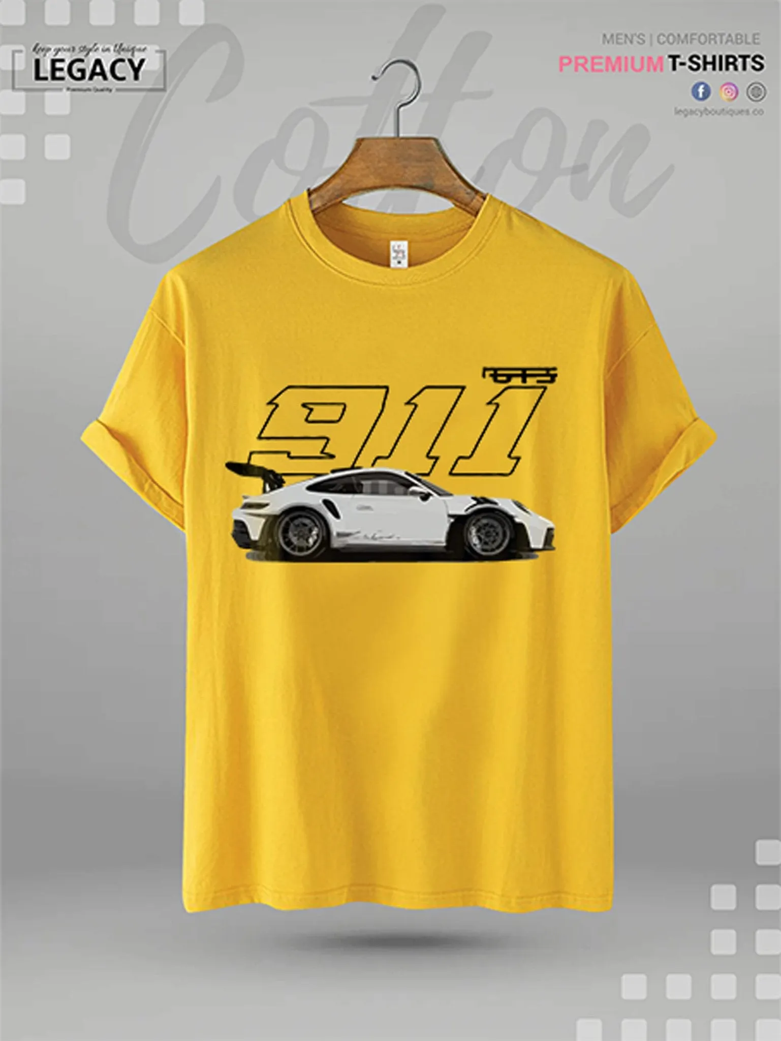 Porsche 911 GT3 RS Printed Men's Premium Quality T-Shirt In Lowest Price Only In BD