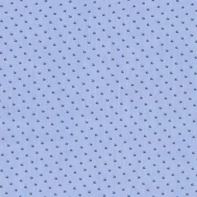 Printed Blue End on End Fabric with a Blue Floral Pattern Classic Custom Shirt