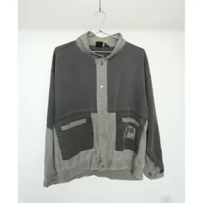 "Retail" Vintage Gotcha Snap Denim Bomber Jacket Two Tone Gray Large Men's