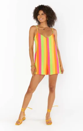 Rascal Romper-Neon Vacay Stripe