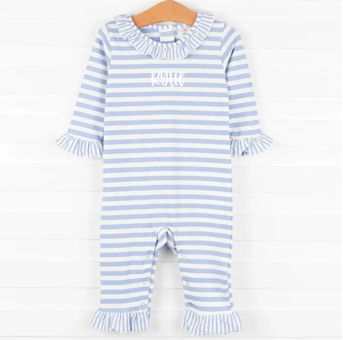 Rylie Romper, Periwinkle Stripe