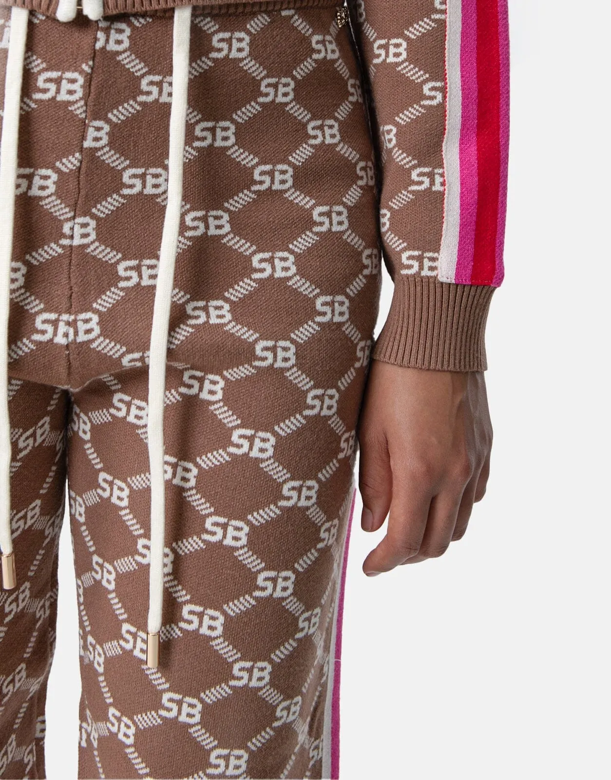 Sissy Boy Athleisure Jacquard Sweatpants Camel