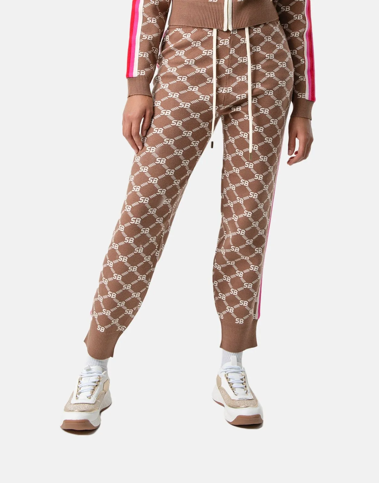 Sissy Boy Athleisure Jacquard Sweatpants Camel