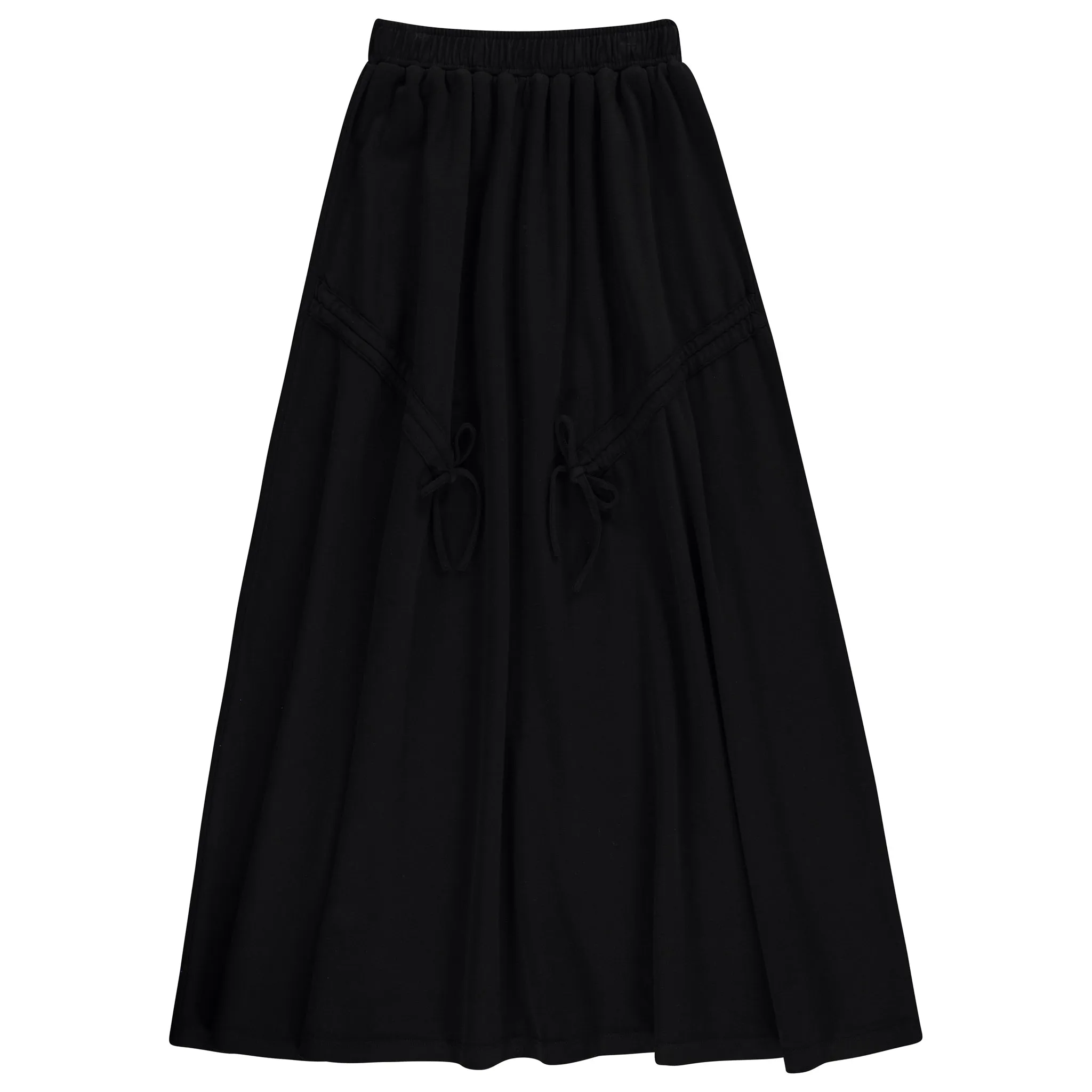 skirt maxi cinched jersey - black