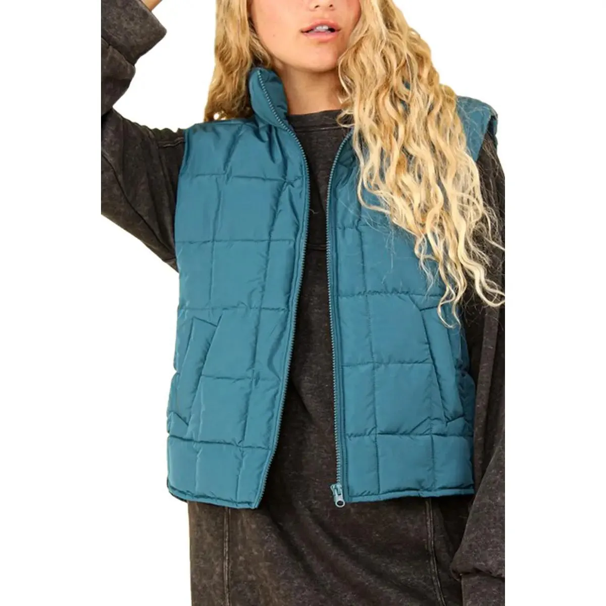Solid Puffer Padded Warm Vest