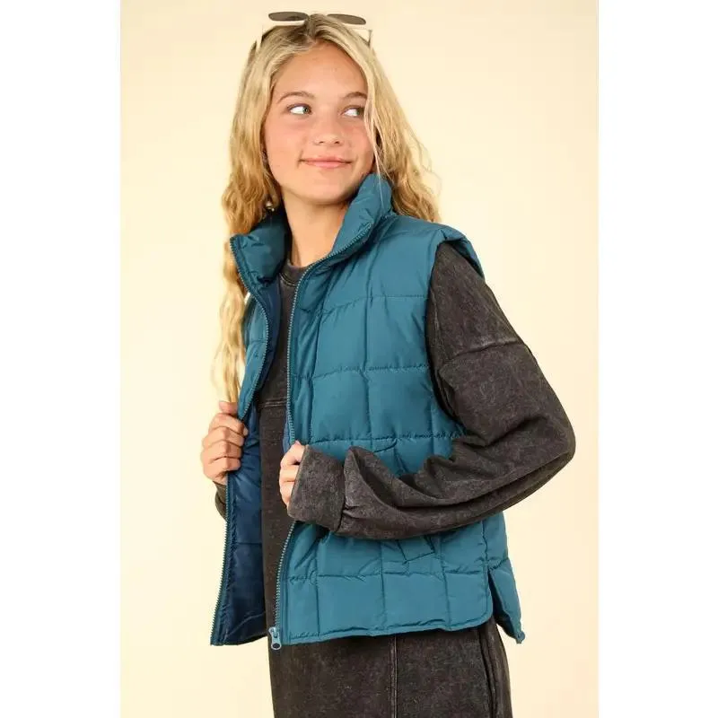 Solid Puffer Padded Warm Vest