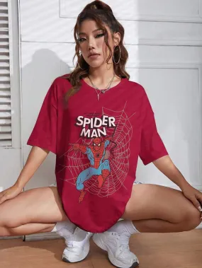 SPIDER-MAN: JUST YOUR FRIENDLY NEIGHBOURHOOD Graphic Printed Womens Drop Shoulder T-shirt Legacy Boutiques Dhaka