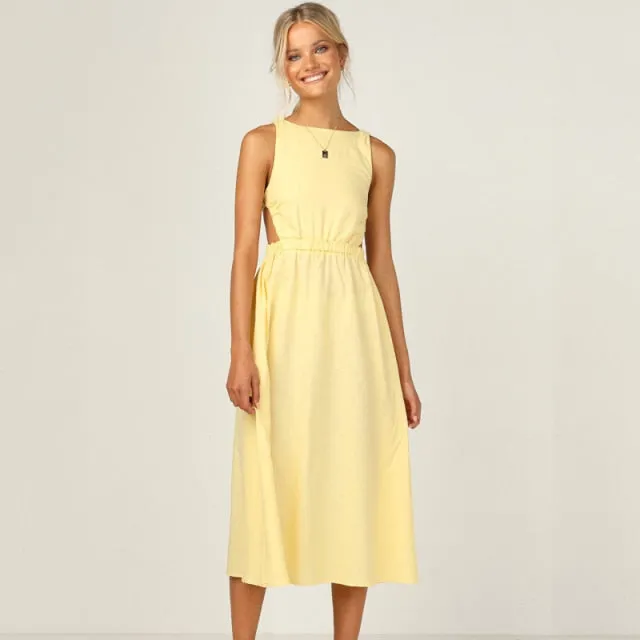 Strap Slip Black Backless Maxi Dress