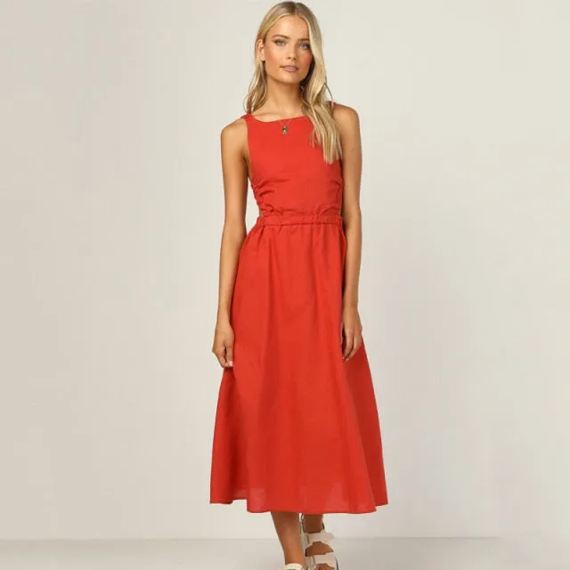 Strap Slip Black Backless Maxi Dress