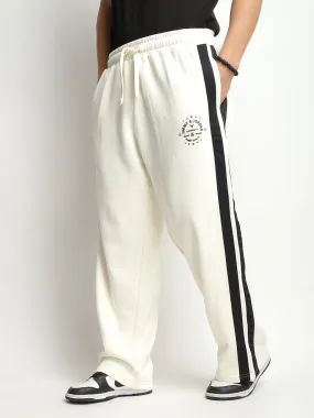 Stratford Off-White Cotton Loose Straight-Fit Sweatpants