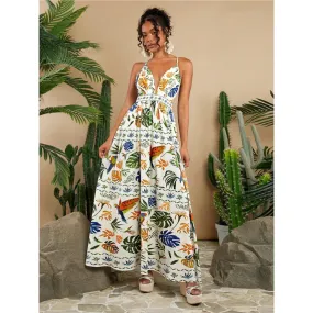 Summer Sexy Backless Beach Vacation Long Dress