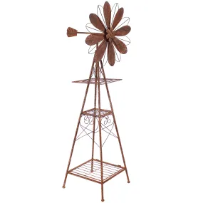 Sunnydaze Rustic Windmill Metal Outdoor Garden Statue - 51" H