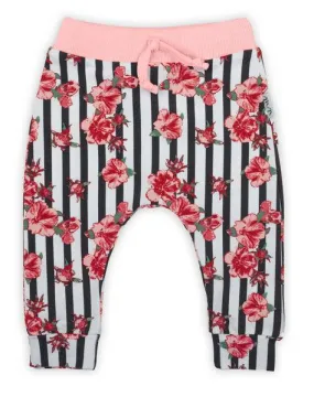 Sweatpants, girl, stripes, flowers, pink NANA