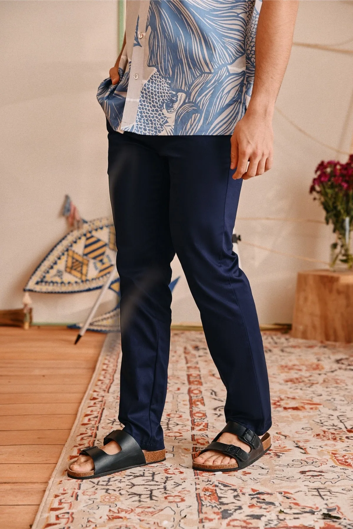 The Perfect Men Slim Fit Pants - Navy Blue