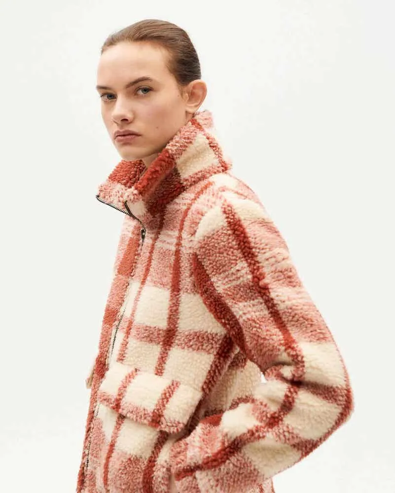 THINKING MU Sophie jacket red picnic checks women