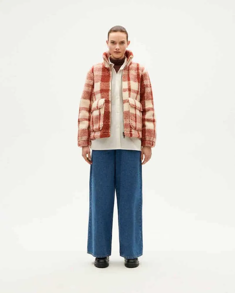THINKING MU Sophie jacket red picnic checks women
