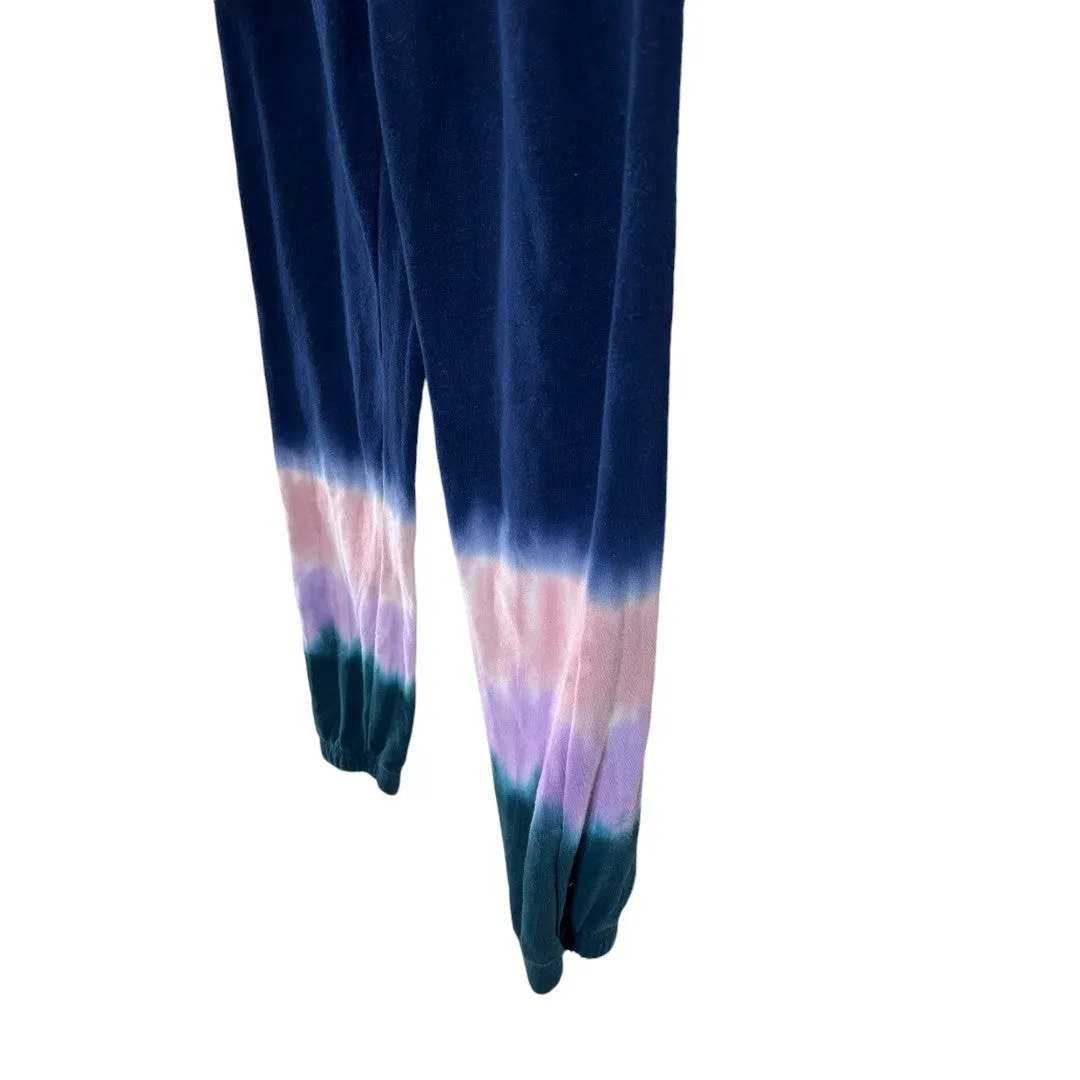 Tie Dye Jogger Sweatpants Navy Pink Purple Casual Lounge Pants