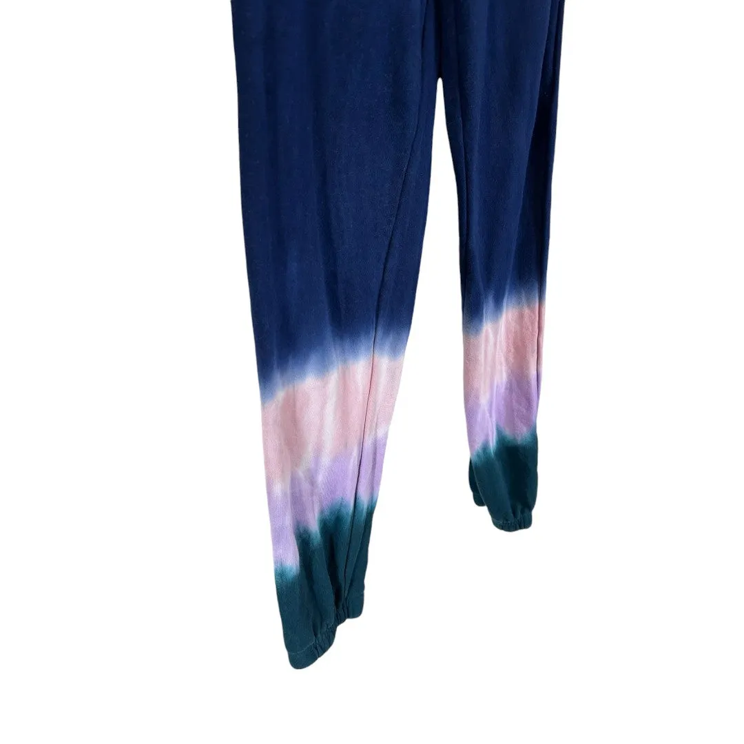Tie Dye Jogger Sweatpants Navy Pink Purple Casual Lounge Pants