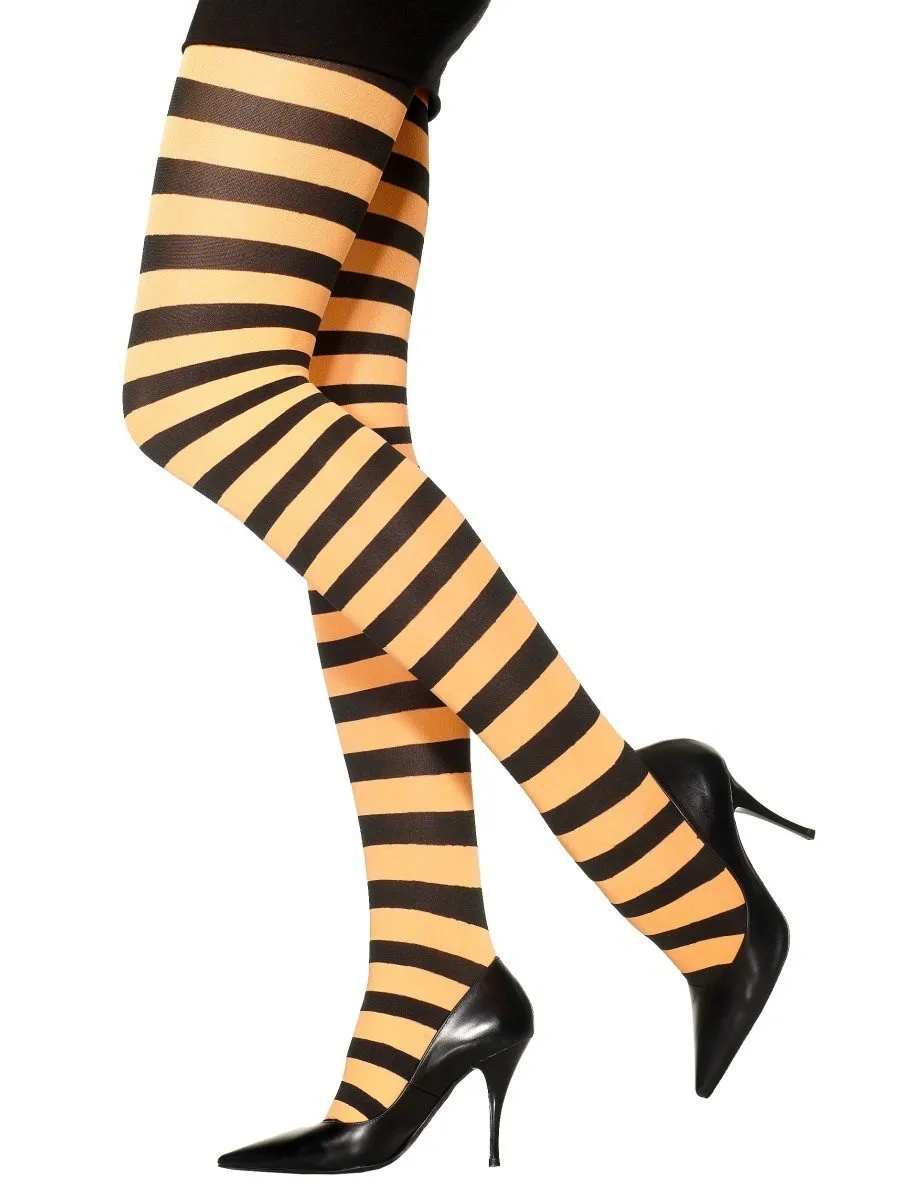 Tights Striped, Orange & Black